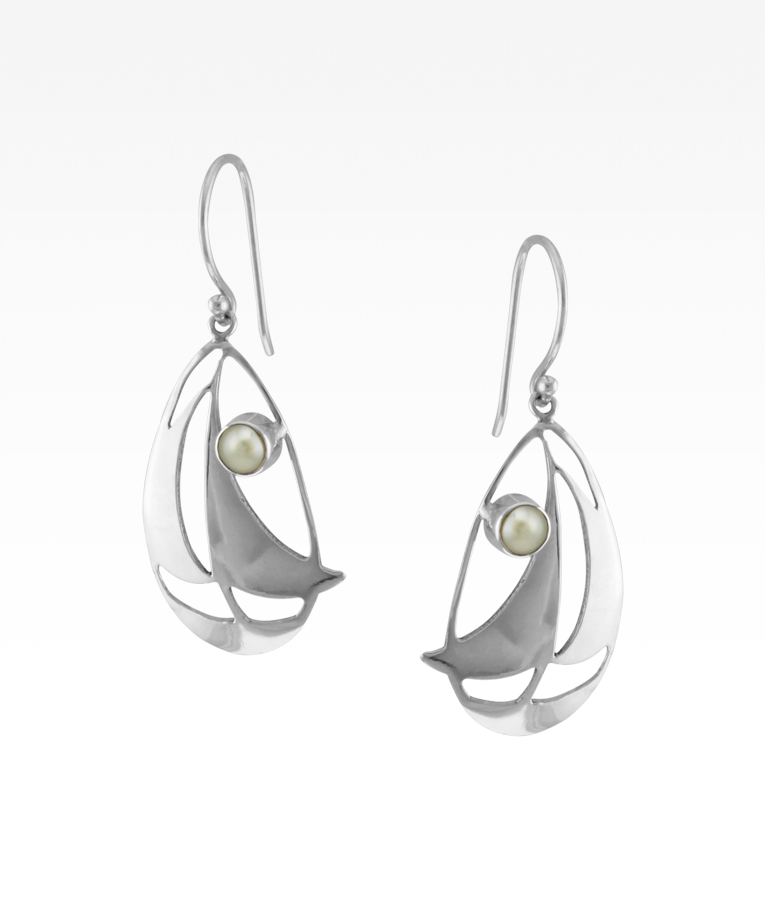 Pearl Sailboat Earrings