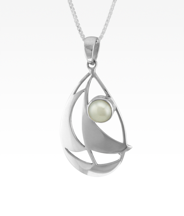 Pearl Sailboat Necklace