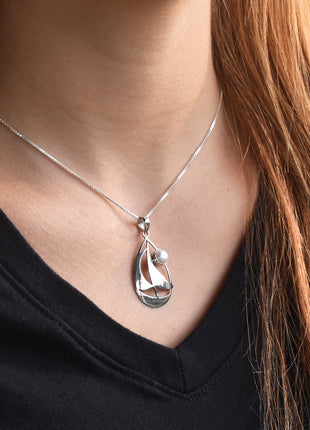 Pearl Sailboat Pendant