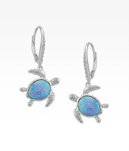 Opal Sea Turtle Earrings