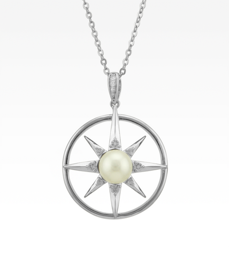 Pearl Compass Rose Pendant