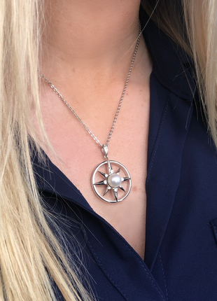 Pearl Compass Rose Pendant