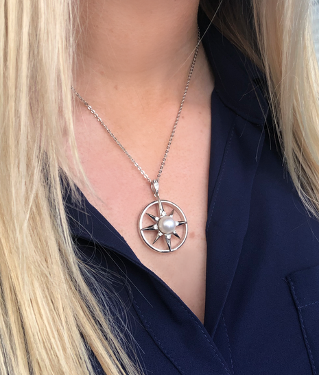 Pearl Compass Rose Pendant