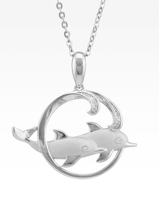 Dolphin Duo Wave Necklace