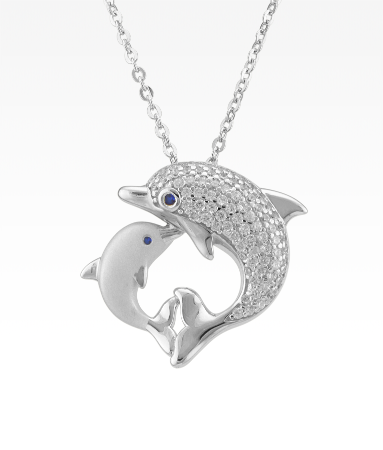 Mama & Baby Dolphin Necklace