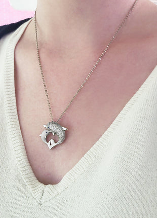 Mama & Baby Dolphin Pendant