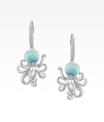 Larimar Octopus Earrings