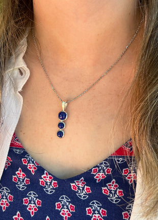 Lapis Triple Drop Necklace