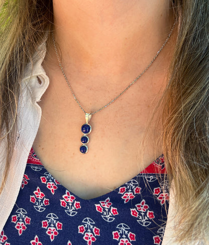 Lapis Triple Drop Necklace