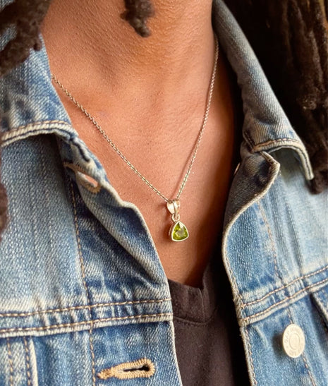 Peridot Trillion Cut Pendant