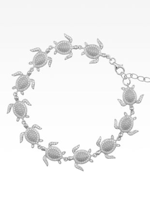 Satin Shell Turtle Link Bracelet