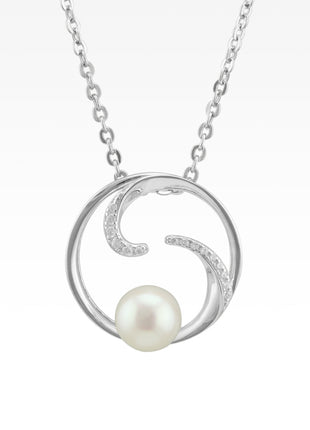 Pearl in Waves Necklace
