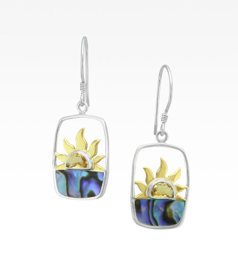 Citrine Paua Sunrise Earrings