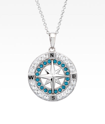 Blue Comp-Rose Necklace