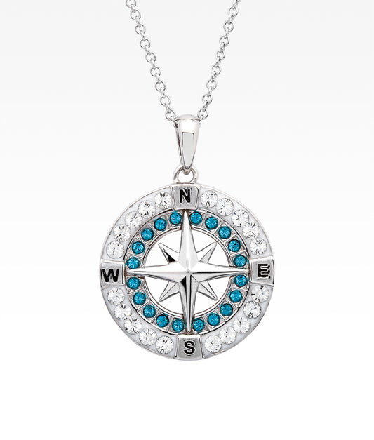 Blue Comp-Rose Necklace