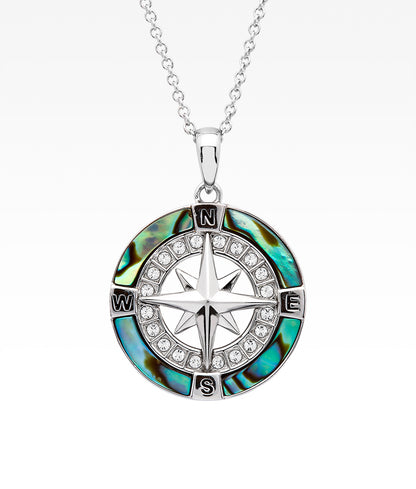 Abalone Compass Rose Necklace