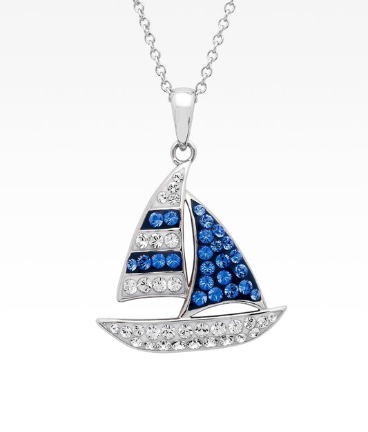 Crystal Sailboat Necklace