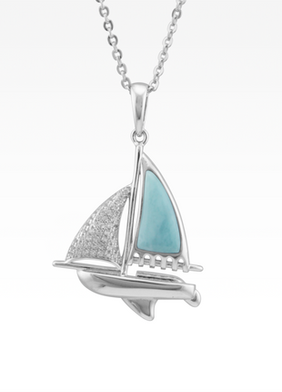 Larimar Sailboat Necklace