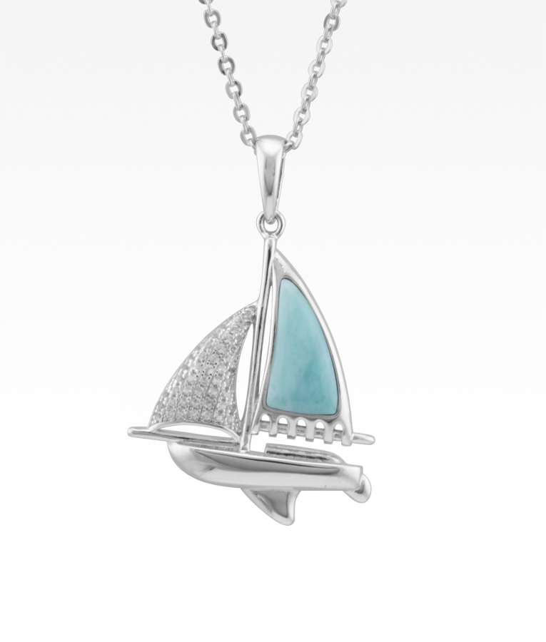 Larimar Sailboat Necklace