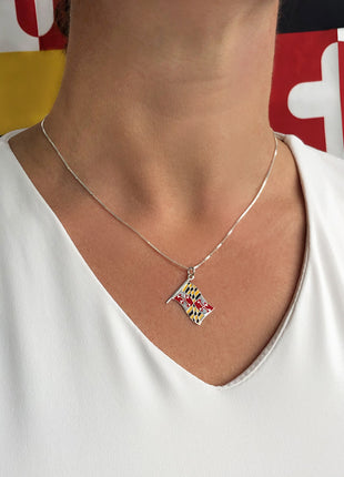 Maryland Flag Enamel Pendant