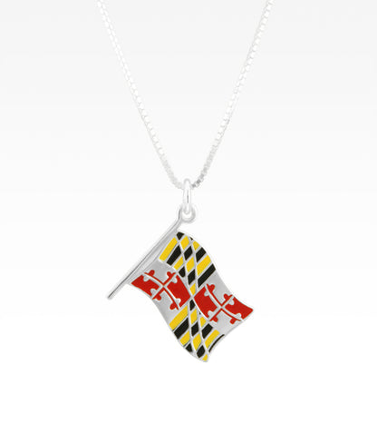 Maryland Flag Necklace – Silver Linings Jewelry