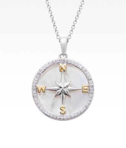 MOP Compass Rose Necklace
