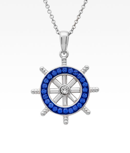 Crystal Ship's Wheel Necklace