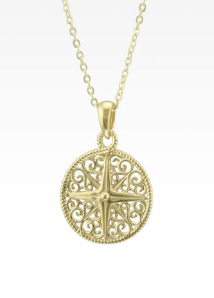 Harbor Sunset Compass Necklace