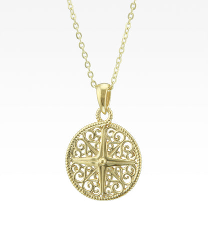 Harbor Sunset Compass Necklace