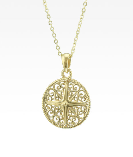 Harbor Sunset Compass Pendant