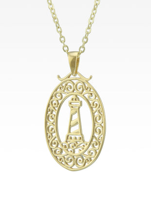 Harbor Sunset Lighthouse Pendant