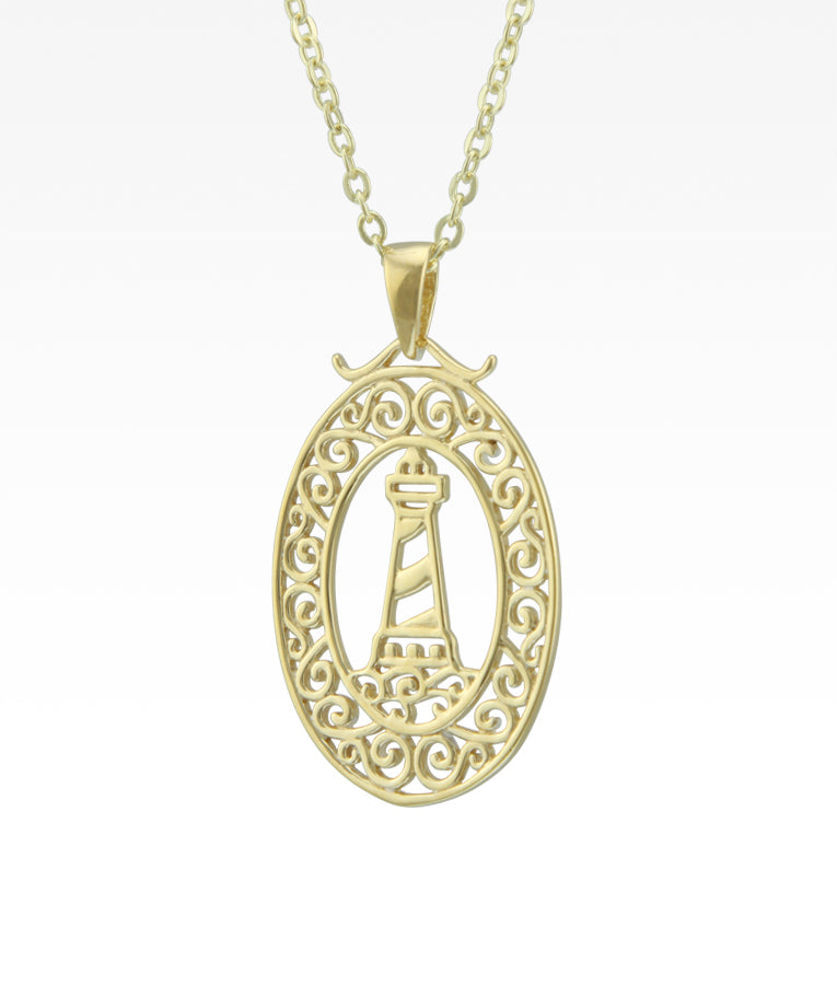 Harbor Sunset Lighthouse Pendant