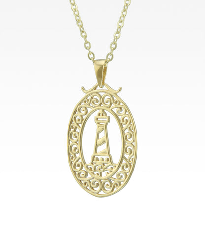 Harbor Sunset Lighthouse Pendant
