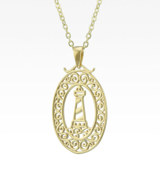 Harbor Sunset Lighthouse Pendant