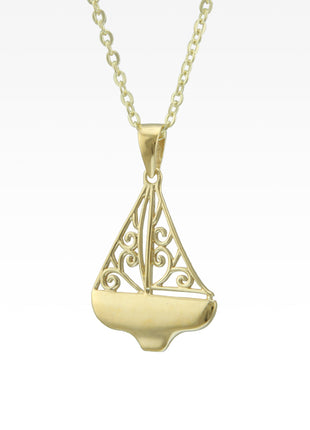 Harbor Sunset Sailboat Necklace