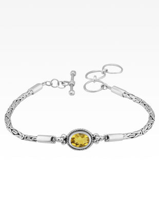 Gemstone Oval Byzantine Bracelet
