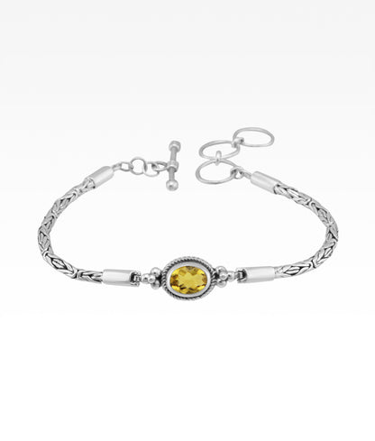 Gemstone Oval Byzantine Bracelet
