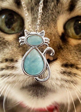 Larimar Cat Pendant