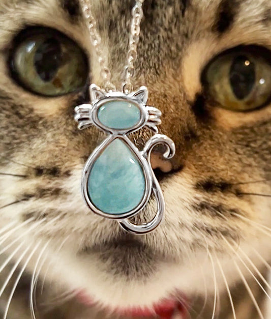 Larimar Cat Pendant