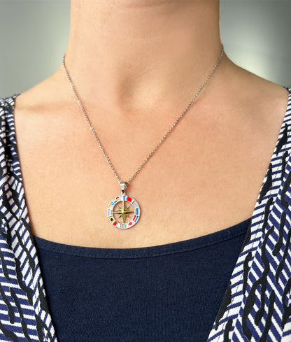 Signal Flag Compass Rose Pendant