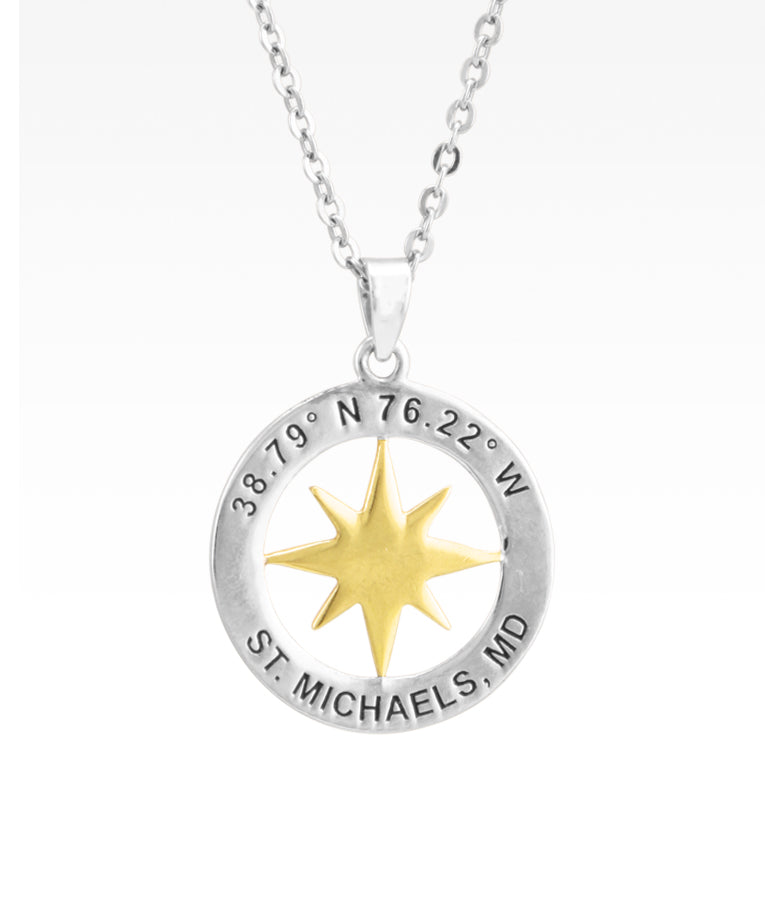 St. Michaels Compass Rose Reversible Necklace