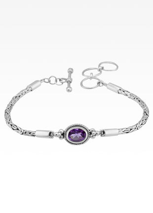Gemstone Oval Byzantine Bracelet