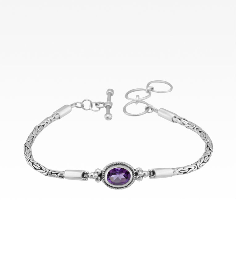 Gemstone Oval Byzantine Bracelet