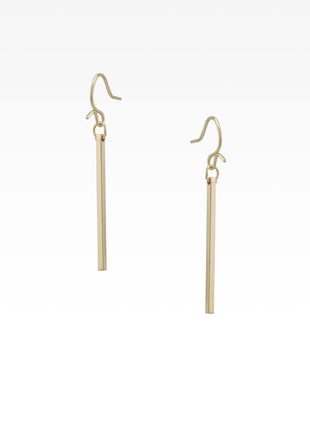 Short Bar Drop Earrings - Gold