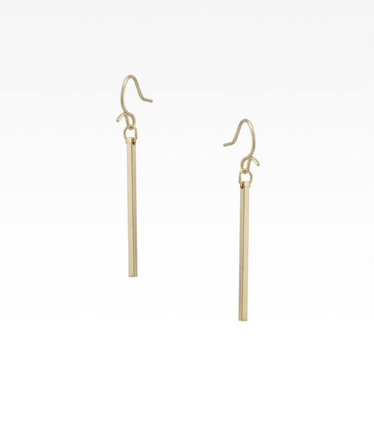 Short Bar Drop Earrings - Gold