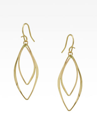 Double Marquis Drop Earrings - Gold