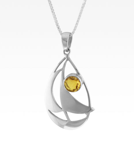 Citrine Sailboat Pendant