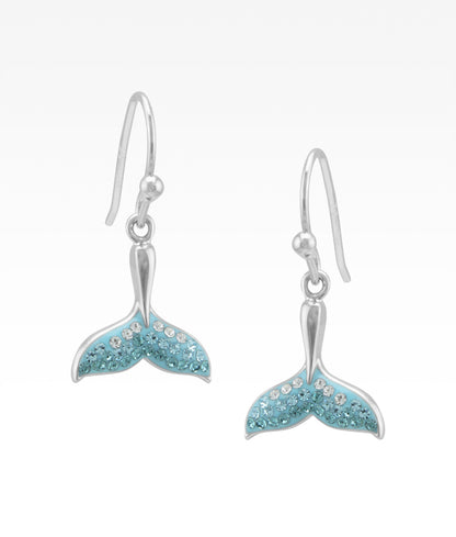 Crystal Whale Tail Earrings