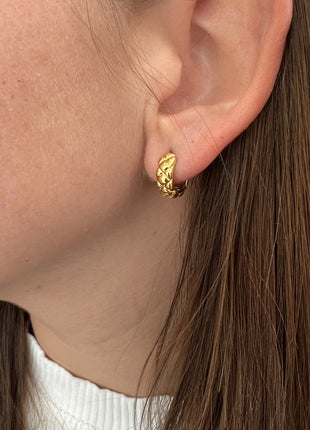 Quilted Huggie Earrings