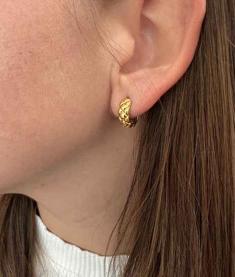 Quilted Huggie Earrings